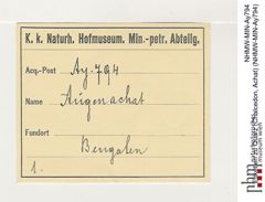 Etiketten zu Quarz (Chalcedon, Achat) (NHMW-MIN-Ay794)